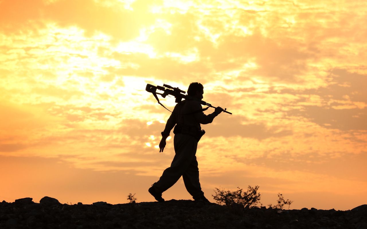 A Kurdish peshmerga fighter.