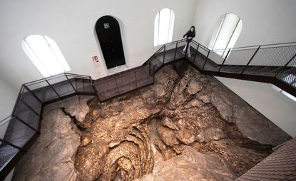 Cristina Iglesias, Hondolea (Marine Abyss), a work of public art inside a lighthouse on Santa Clara Island