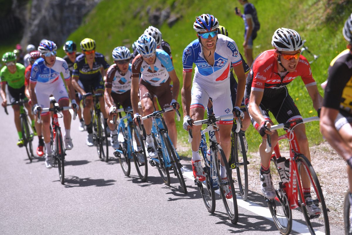 FDJ's Thibaut Pinot dancing on the pedals