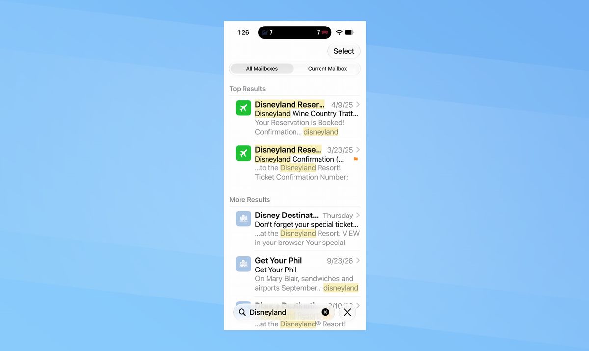 iOS 27 - Get better search results in Mail.