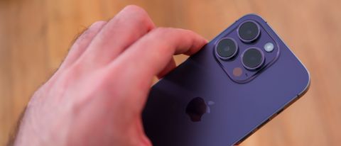 A photo of the iPhone 14 Pro in Deep Purple
