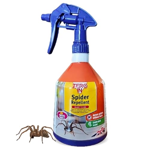 Zero in Spider Repellent &amp;ndash; Indoor Peppermint Oil Spray &amp;ndash; Non-Toxic, Natural Mint Deterrent &amp;ndash; Easy to Use Spider Repellent Spray &amp;ndash; Safe for Home Use &amp;amp; Around Pets, Lasts Up to 3 Weeks &amp;ndash; 500ml