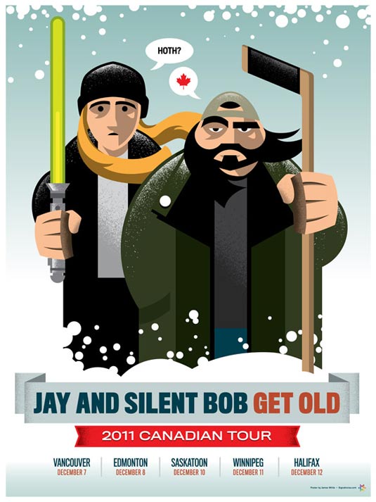 Signalnoise's poster for the Jay and Silent Bob Get Old Canadian tour