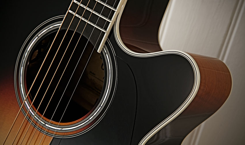 Takamine's NEX shape was introduced in 1992. It combines a relatively trim width, with spacious depth and is available with a cutaway, as here, or non-cutaway