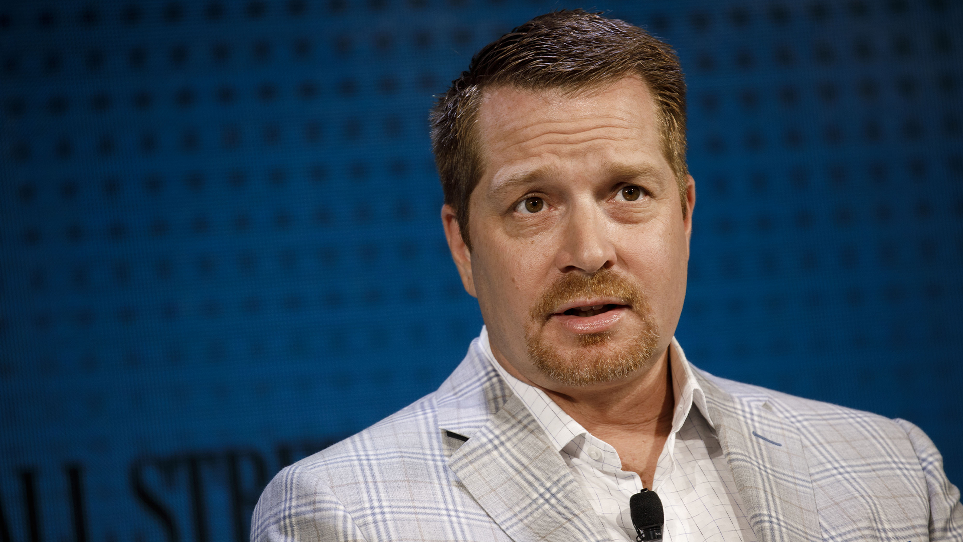 CrowdStrike CEO George Kurtz speaking on stage at the Wall Street Journal D.Live global technology conference in Laguna Beach, California.