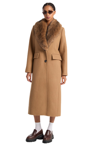 Michael Kors Women's Faux-Fur-Collar Belted Coat