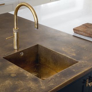 brass sink and tap