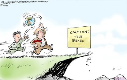 Political Cartoon U.S. Trump Kim Jong Un North Korea Politics War