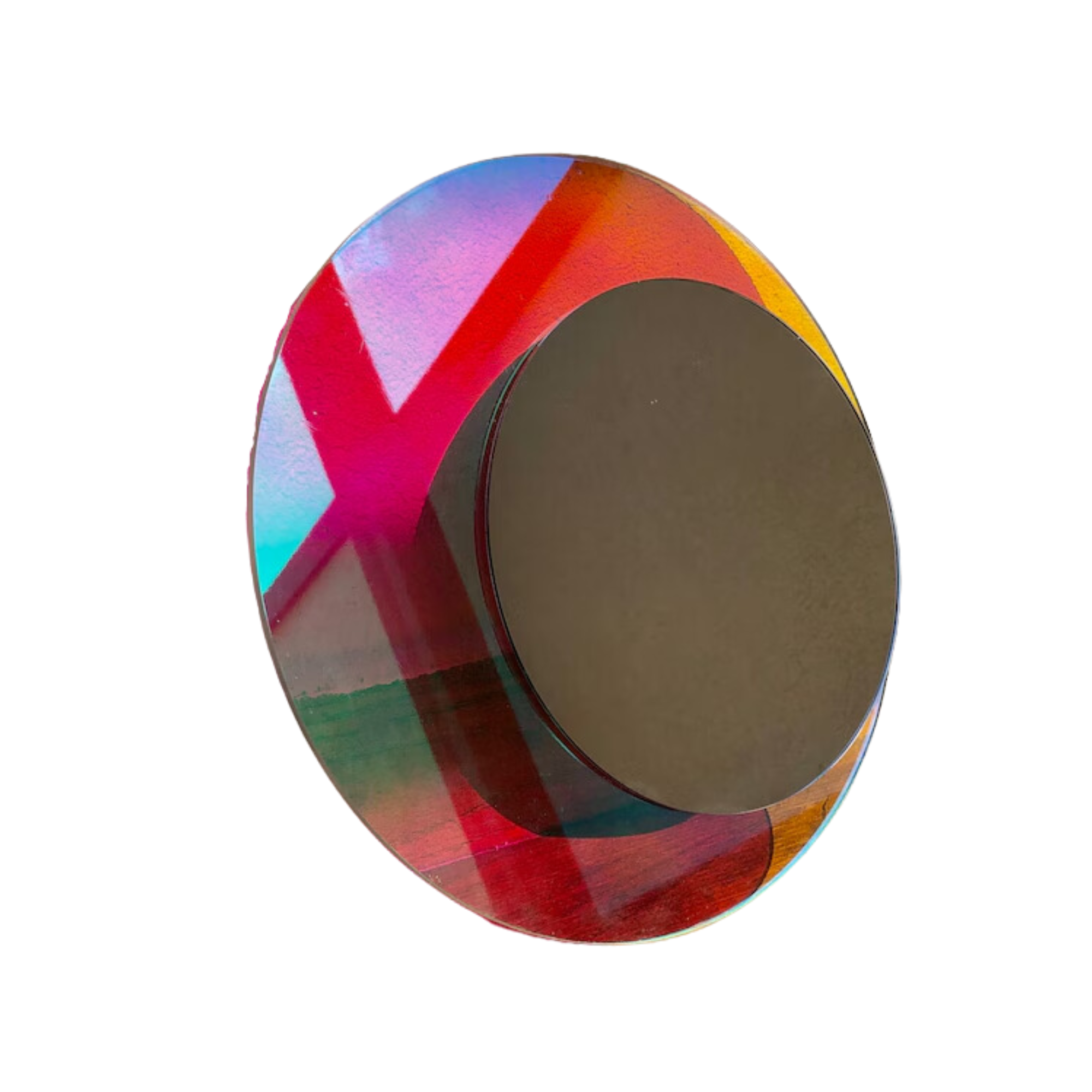A rainbow reflective colored mirror