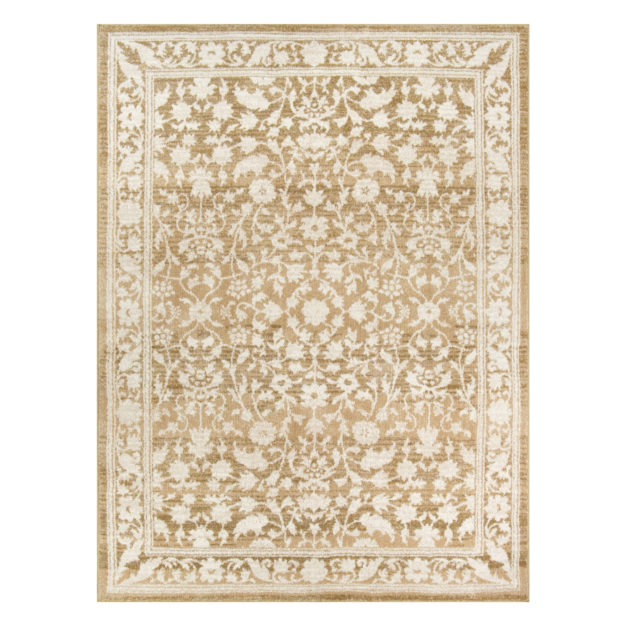 a brown and white area rug