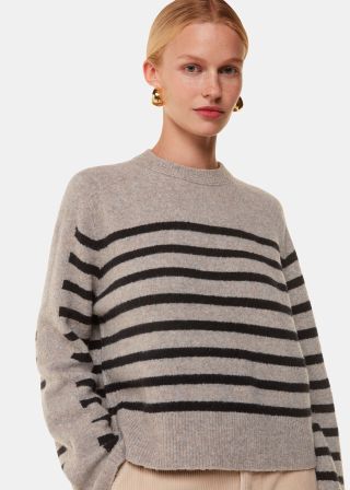 Wool Mix Stripe Contrast Knit