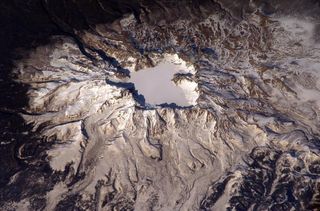 A view from the sky of Changbaishan volcano