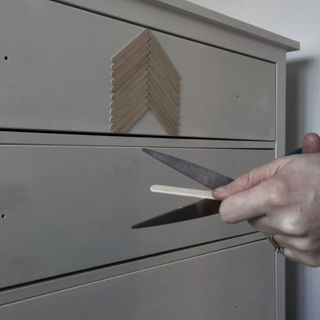 drawers with lolly sticks and scissor