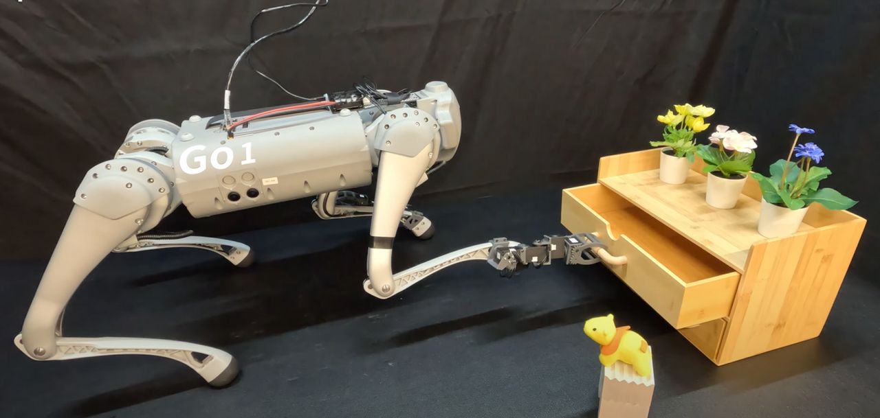 robot dog opening drawer.