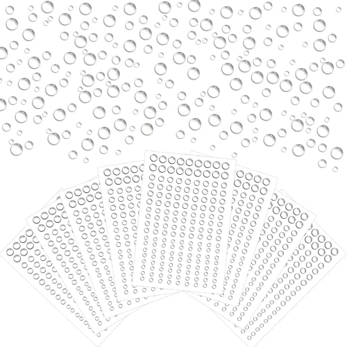 1296 Pieces Clear Dewdrop Droplets Sticker Self-Adhesive Water Drops
