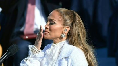 Jennifer Lopez at the inauguration of President Joe Biden