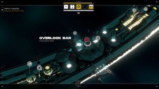 A view of a space station highlighting the Overlook Bar