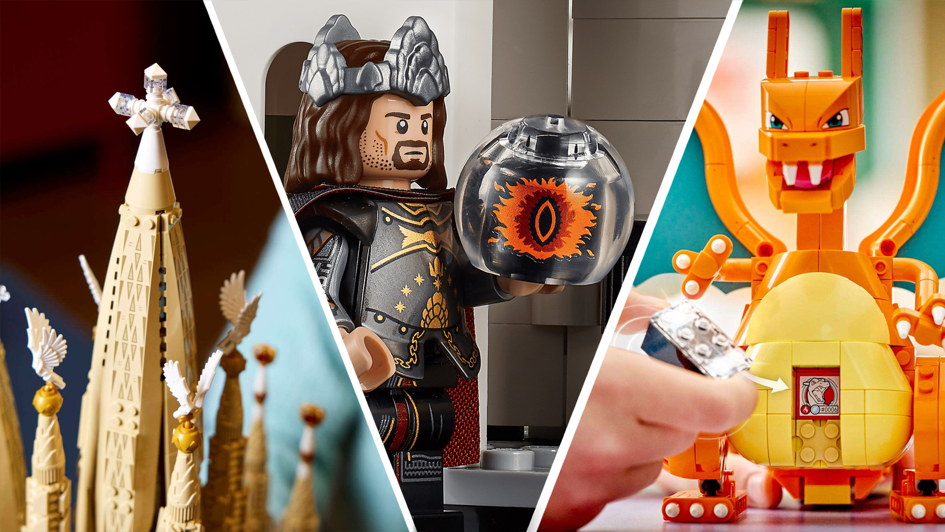 Detail shots of three Lego sets