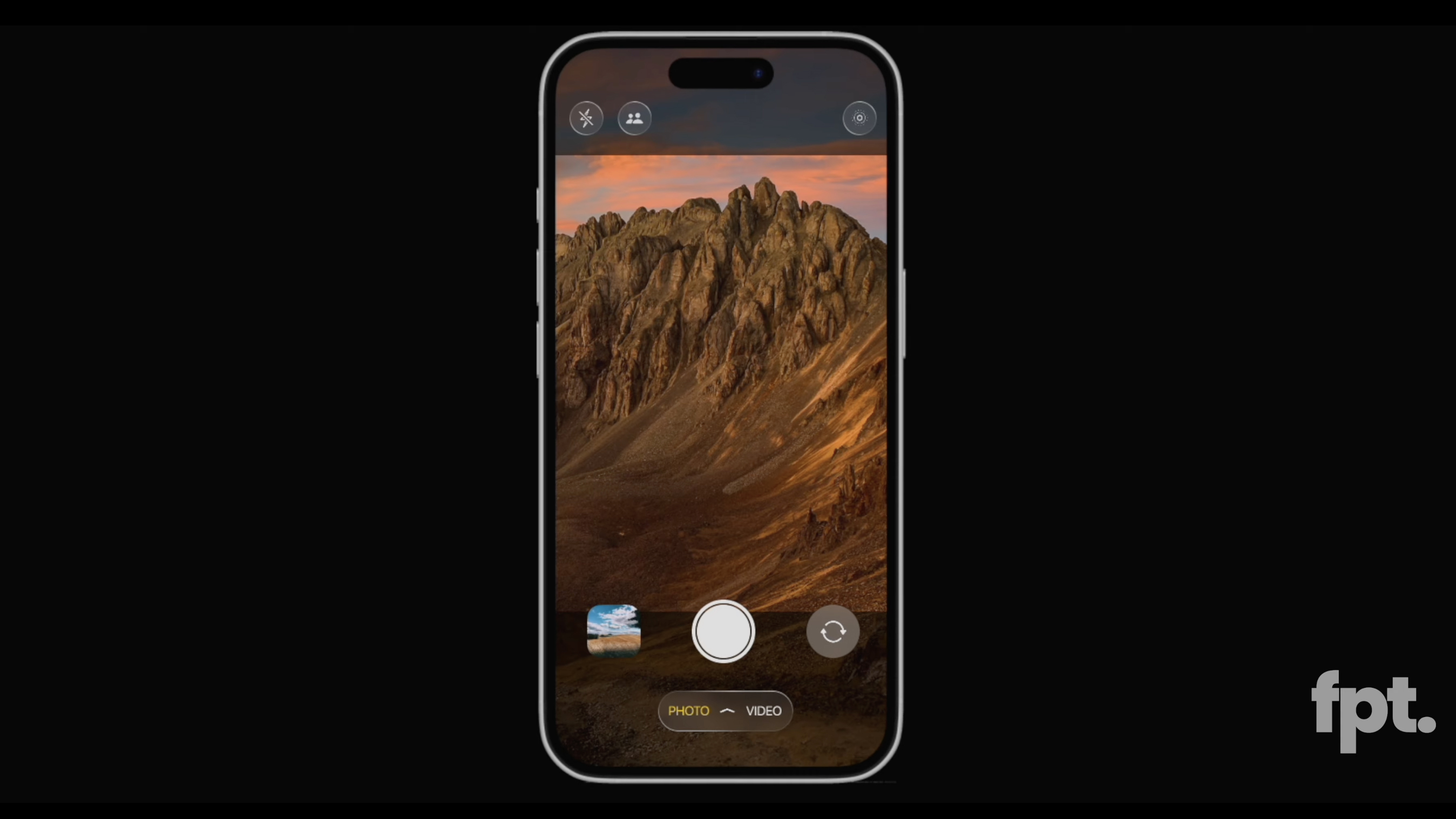 A mockup showing a possible redesign for the iPhone's Camera app in iOS 19