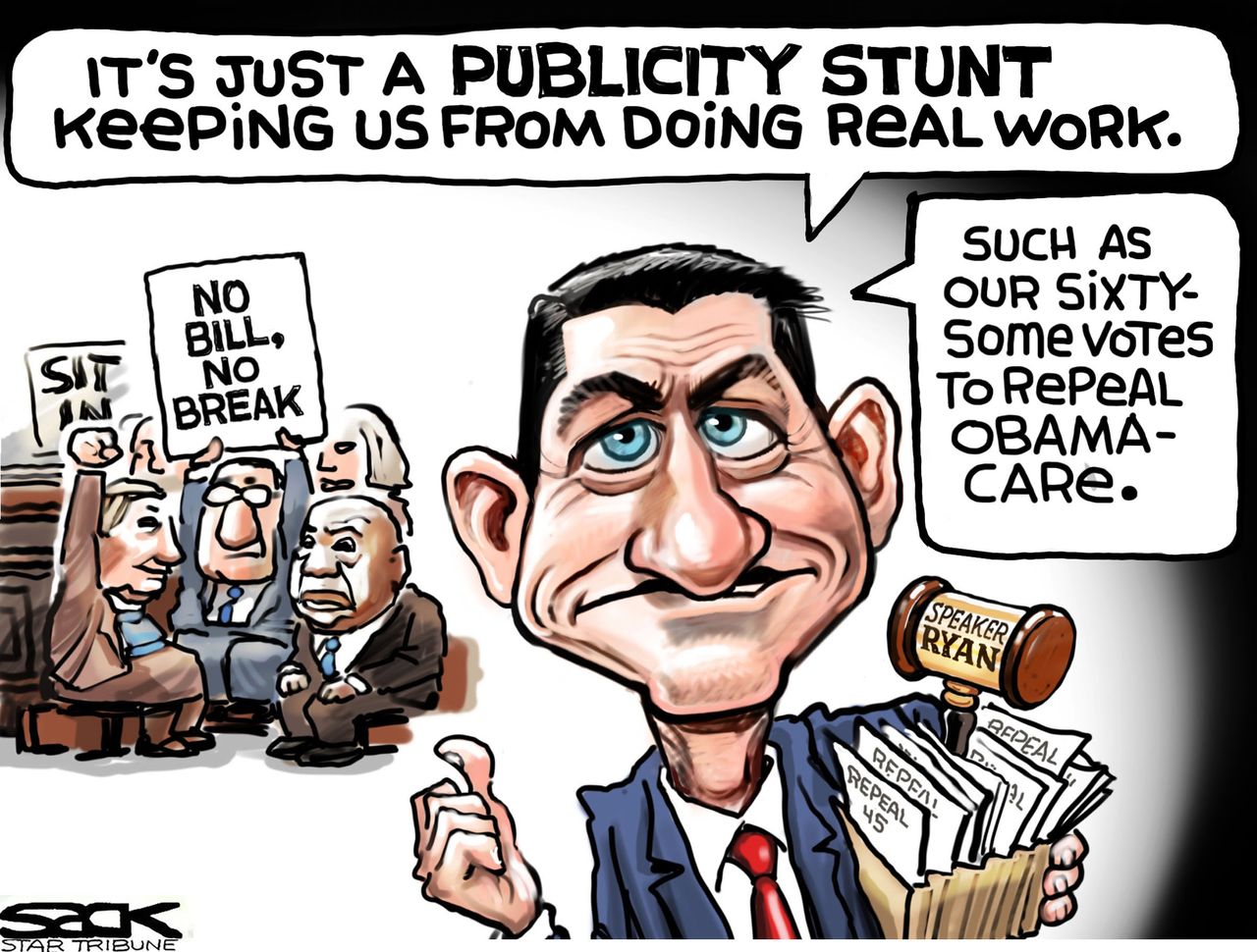 Political cartoon U.S. Paul Ryan vote