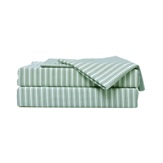Egyptian cotton percale green striped bedsheet set