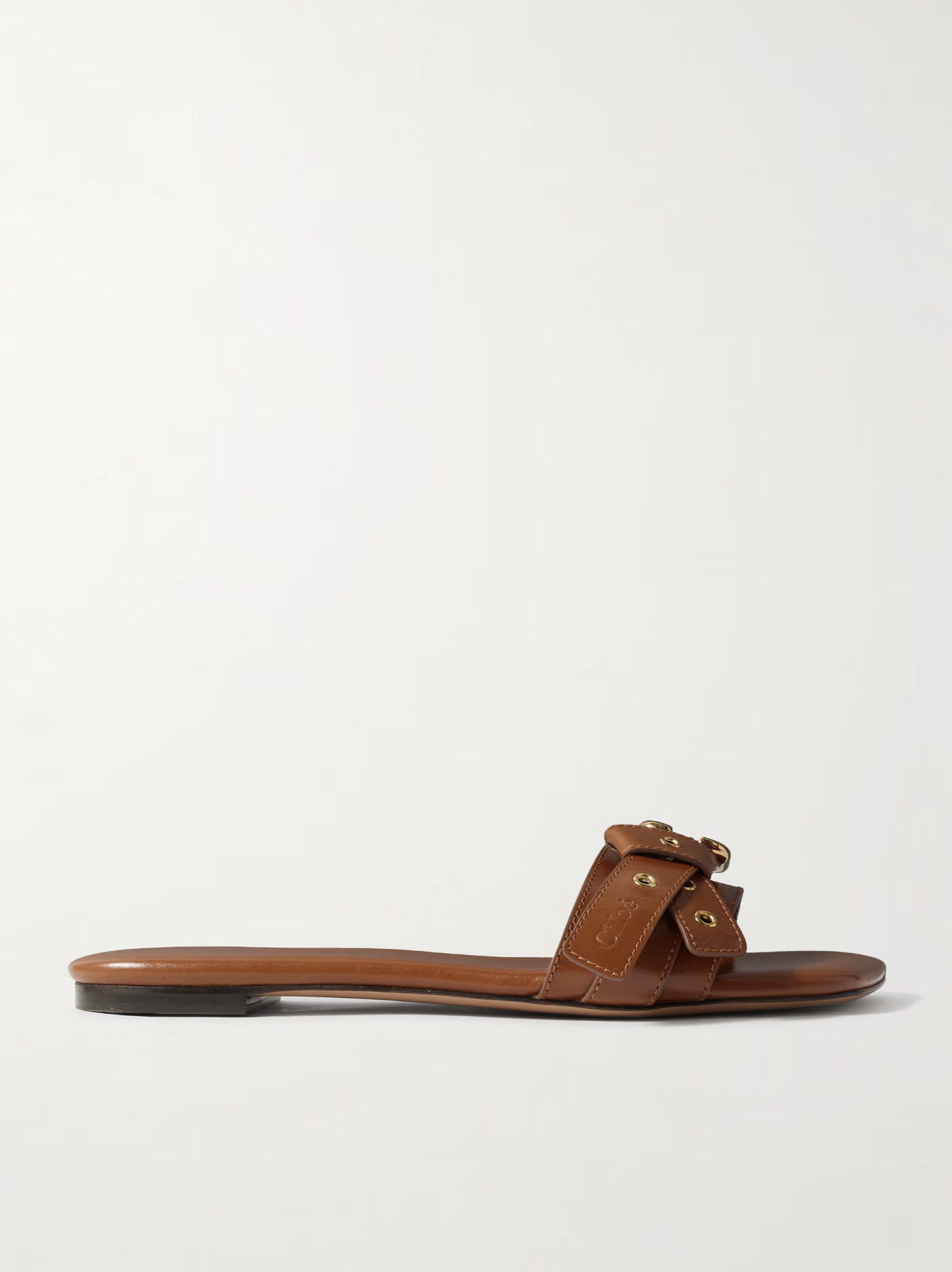CHLOÉ, Mae Buckle-Embellished Leather Slides