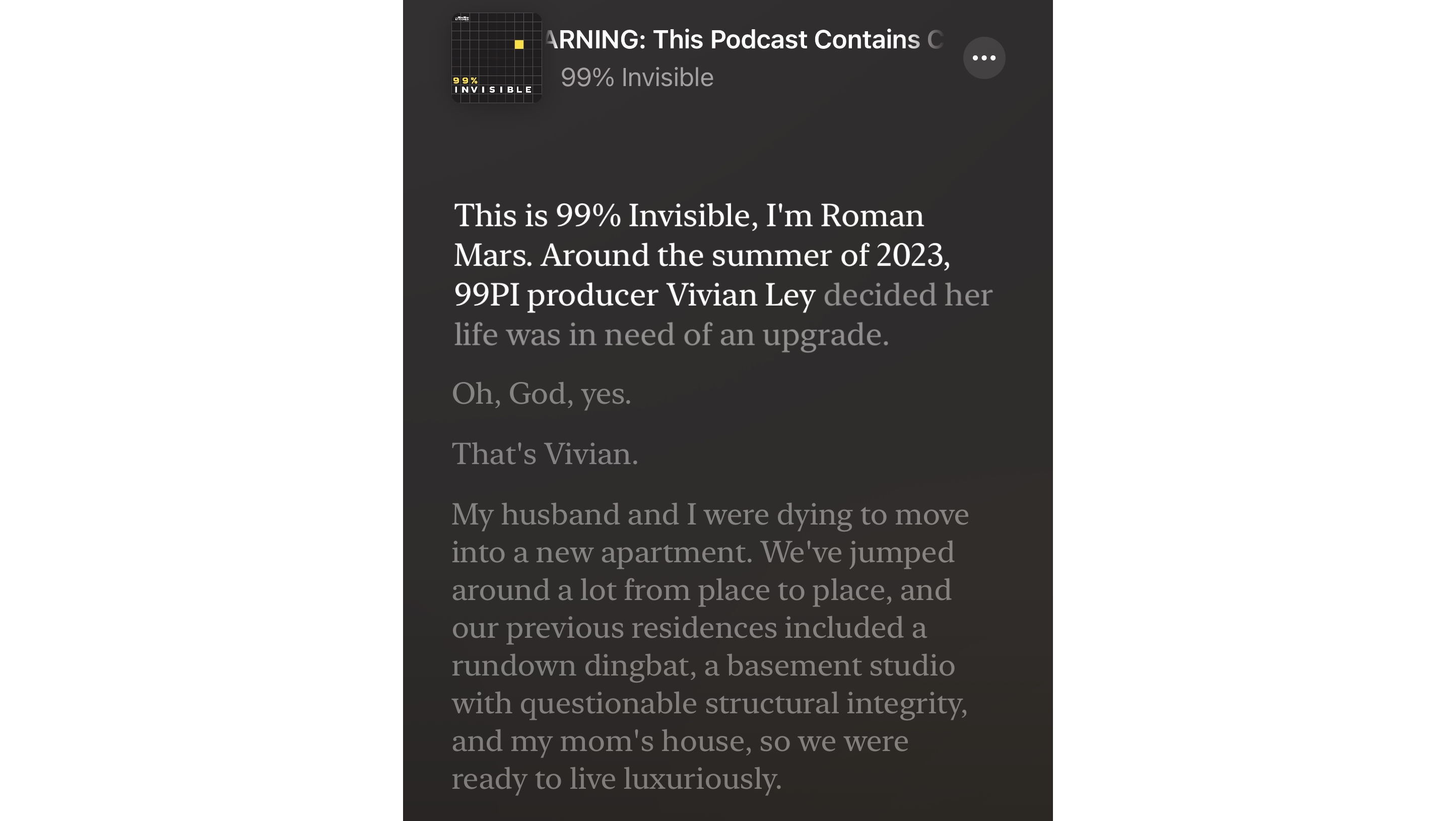 Una transcripción de Apple Podcasts