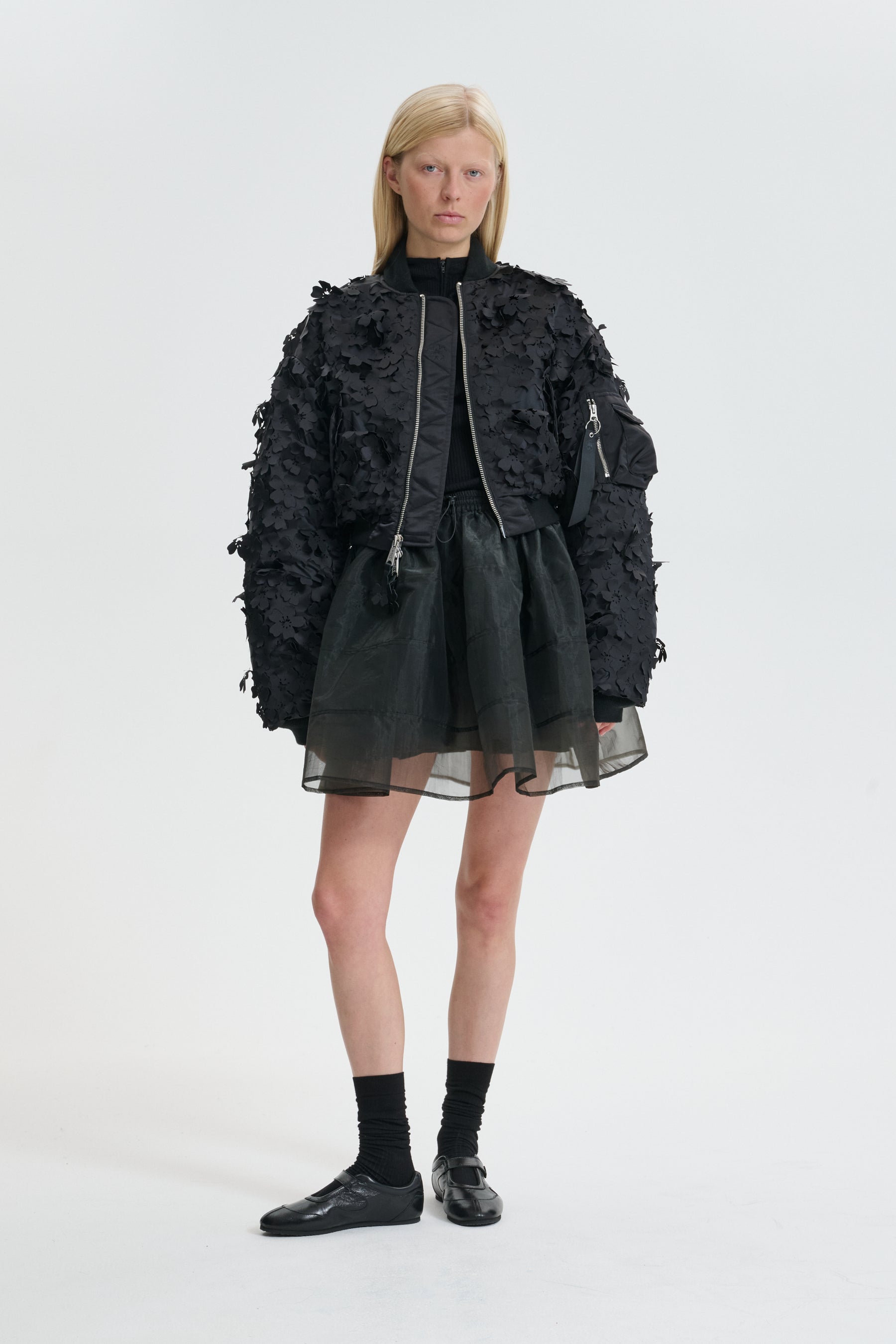 CECILIE BAHNSEN X ALPHA, MA-1 LASER CUT BOMBER