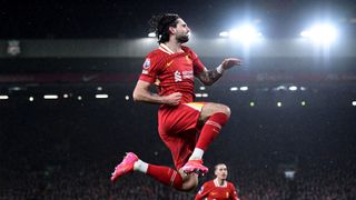 Liverpool's Dominik Szoboszlai celebrates scoring a goal