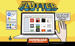 Flutter's homepage is bold, vibrant and has a quirky style all of its own