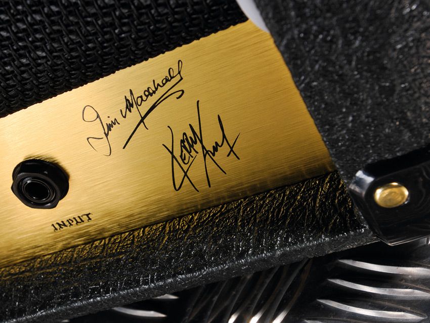 Jim Marshall and Kerry King signature decals adorn the front panel