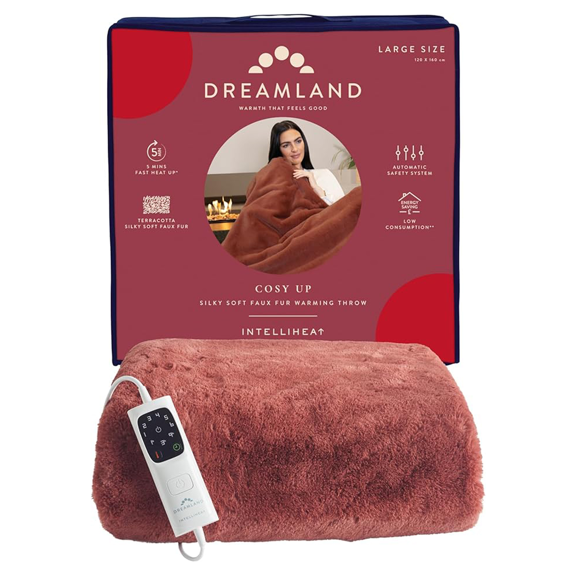 Dreamland Cosy Up Throw - terracotta