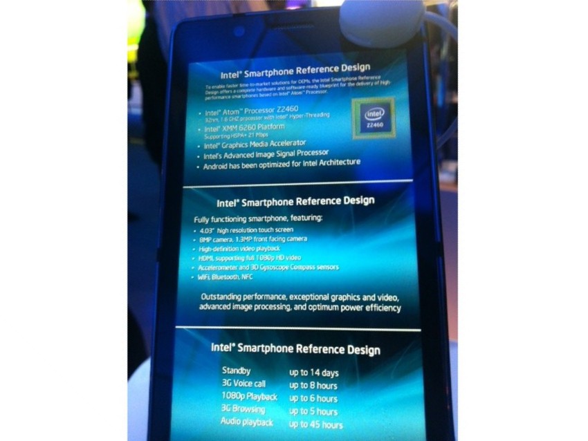 Intel unveils reference design for smartphones