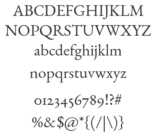 Free web fonts EB Garamond