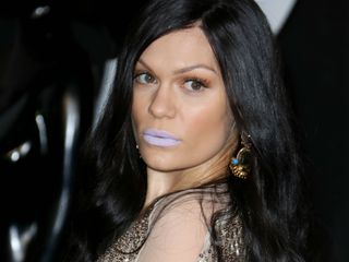 Jessie J wears lilac lipstick for the Brit Awards 2014.