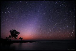 Astrophotographer Jeff Berkes took this photo of the Quadrantid meteor shower on Jan. 4, 2012.
