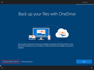 OOBE OneDrive setup