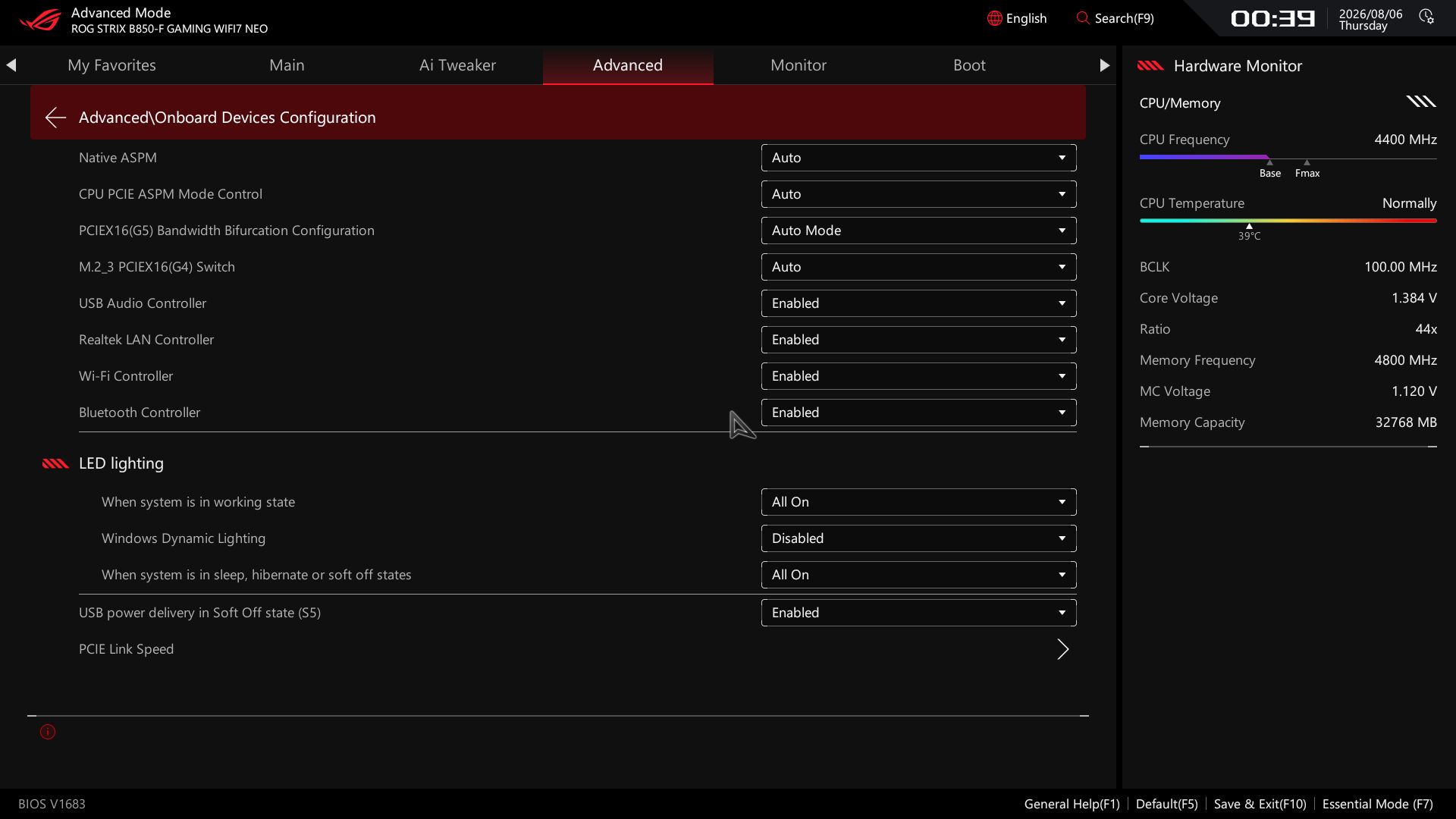 Asus ROG Strix B850-F Gaming Wifi Neo - BIOS