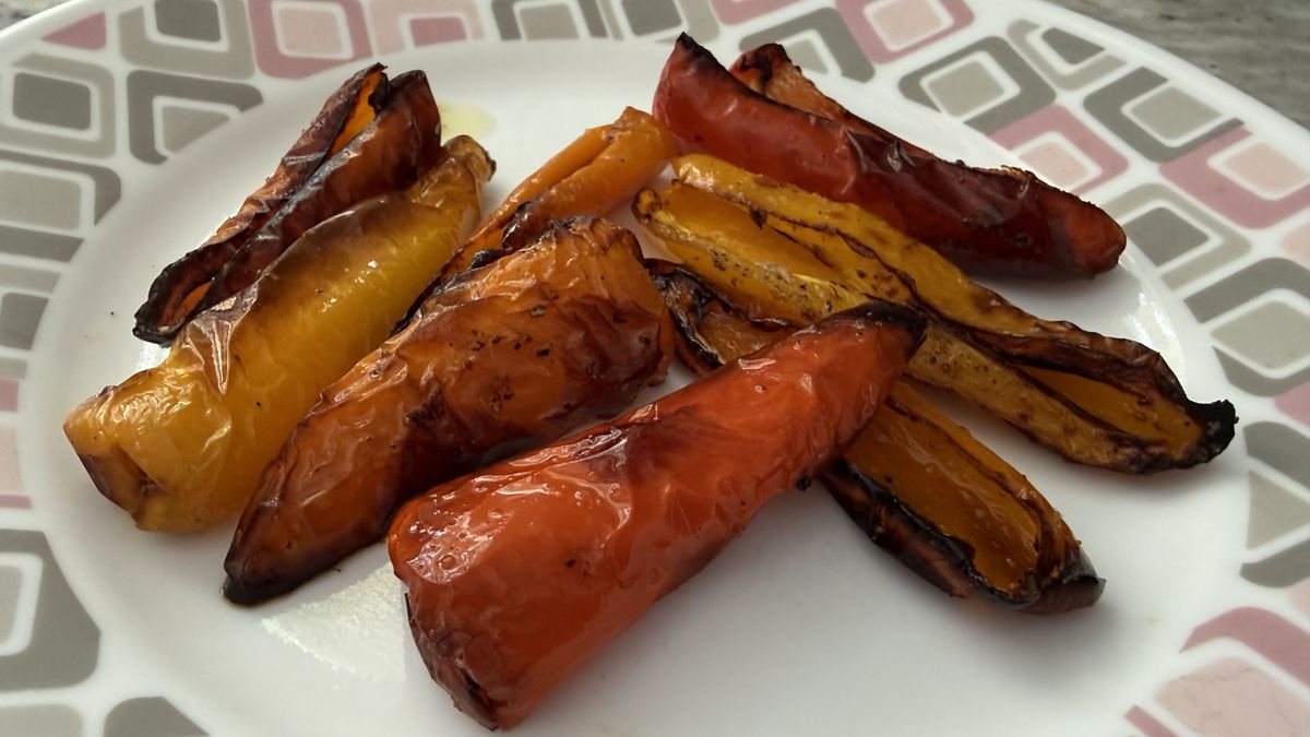 Food made in roast mode in Ninja Crispi Pro 6-in-1 Countertop Glass Air Fryer