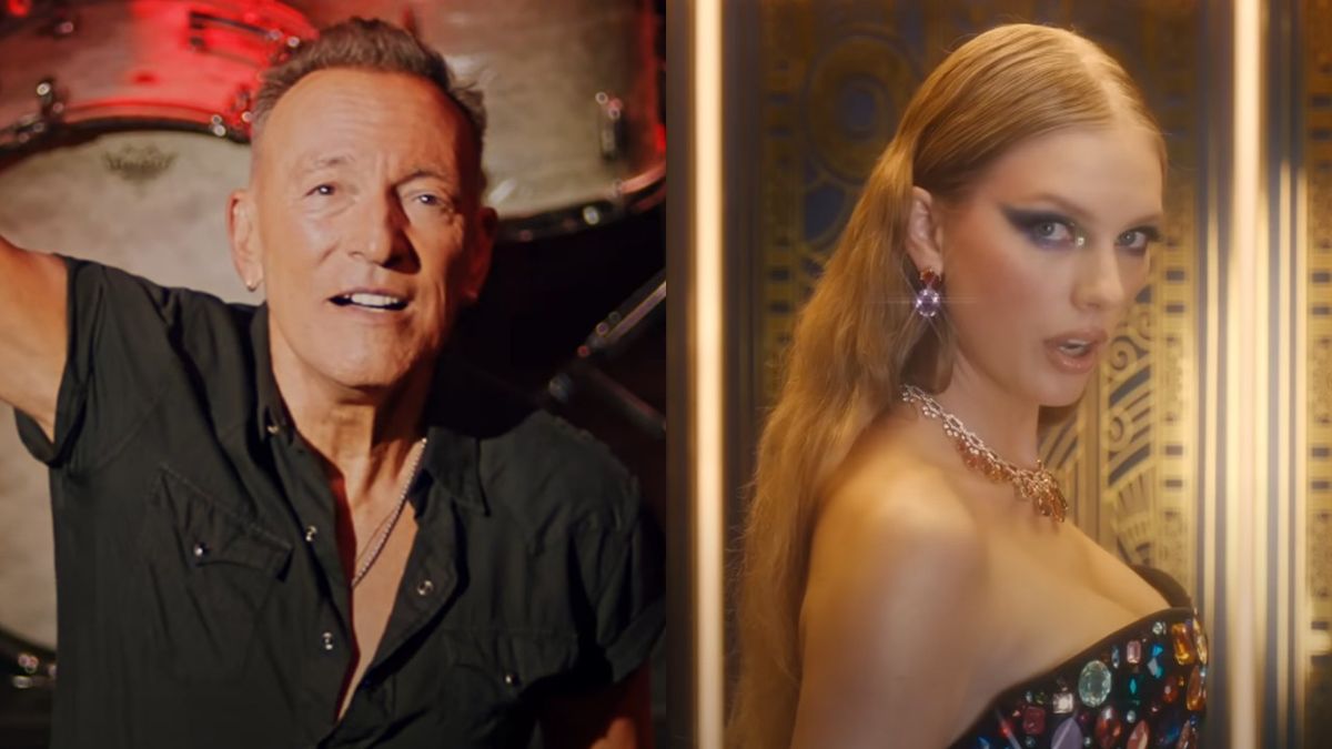 From left to right: Bruce Springsteen in the Do I Love You (Indeed I Do) music video and Taylor Swift in the Bejeweled music video.