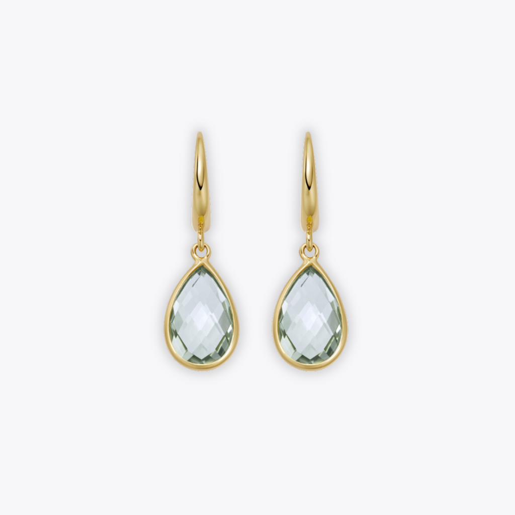 Kiki Classics Green Amethyst Pear Drop Earrings