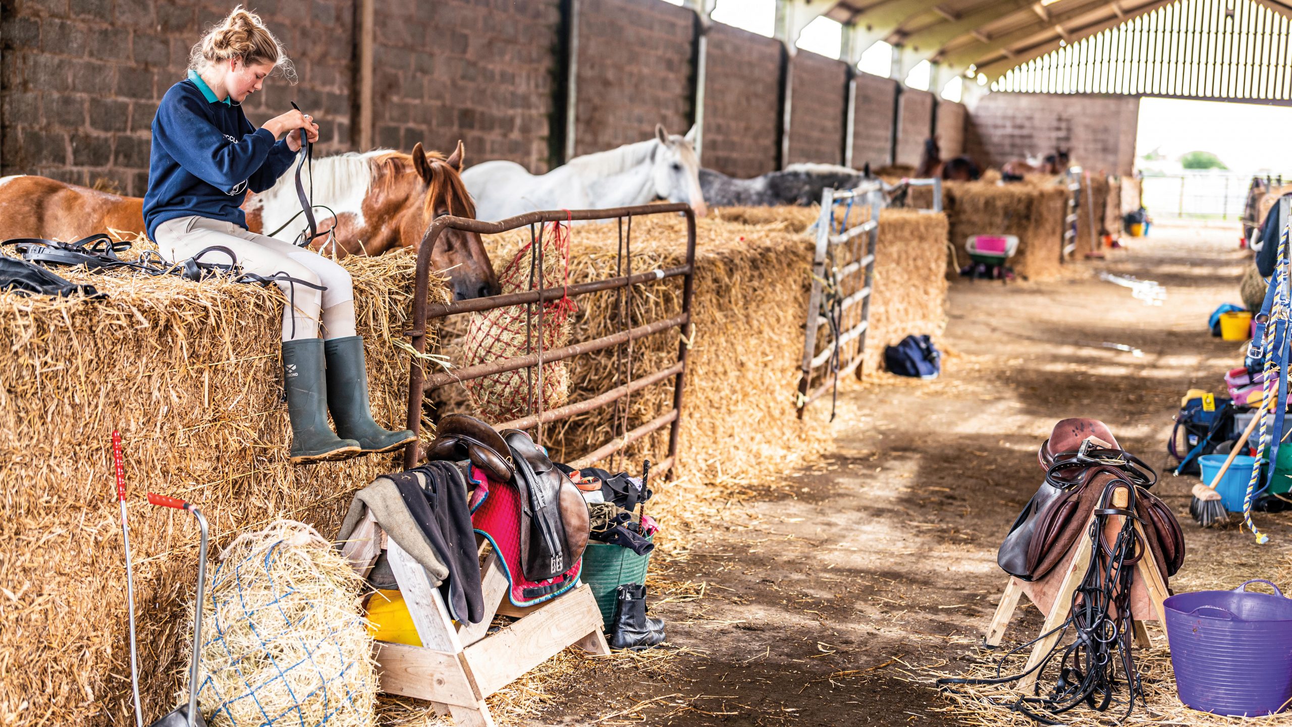 W3J6CG Linton, Kelso, Scottish Borders, UK. 10th July 2019. The Duke of Buccleuch Pony Club hold their annual week long camp near Kelso in the Borders. The c