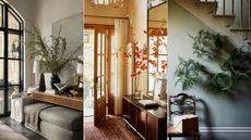 Fall entryway ideas with seasonal foliage 