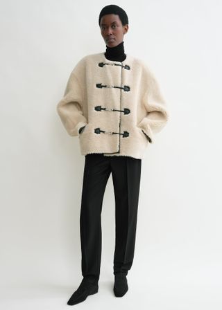 Teddy Shearling Clasp Jacket Off-White