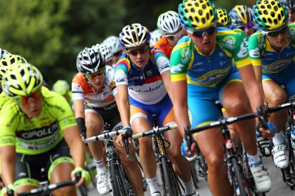 World Cup leader, Olympic Champion, Marianne Vos (Rabo Women) in the bunch