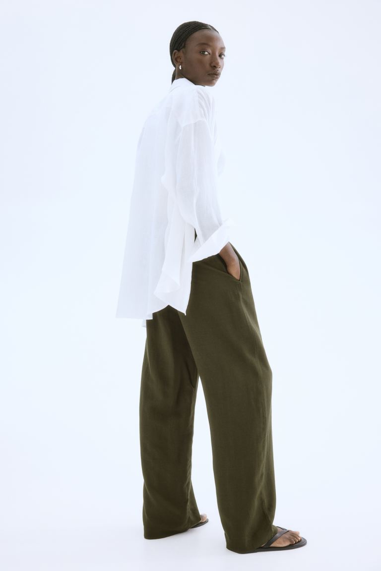 Linen-Blend Pants