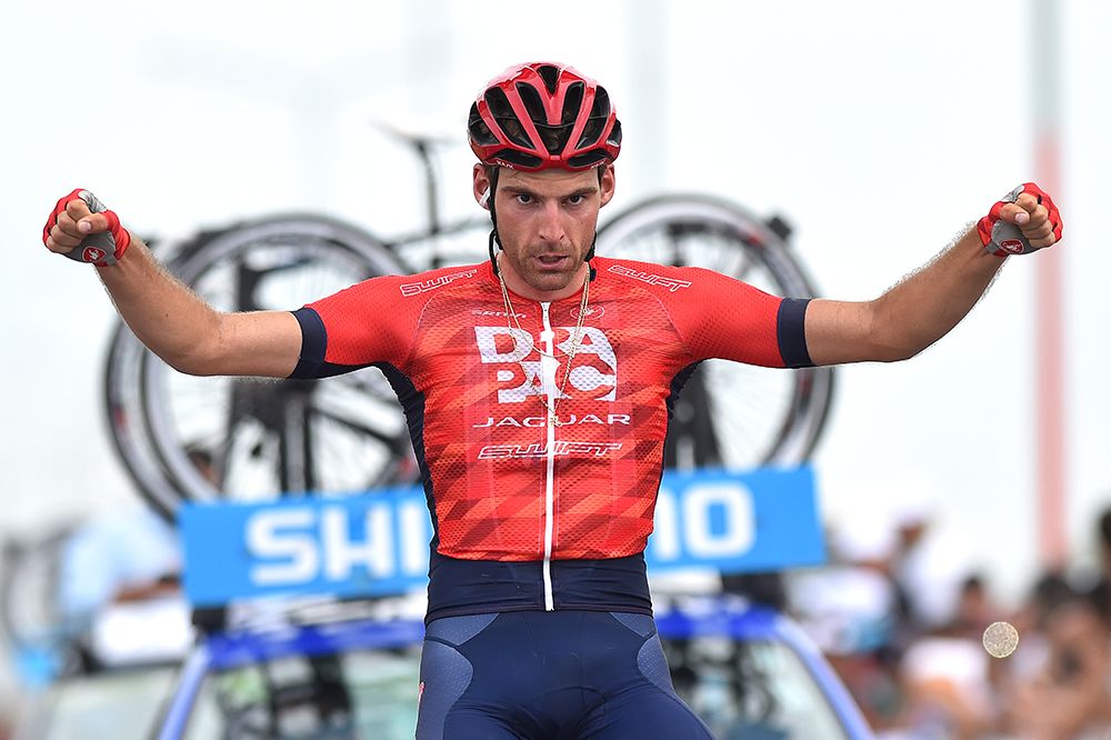 Peter Koning (Drapac) celebrates his Tour de San Luis stage win