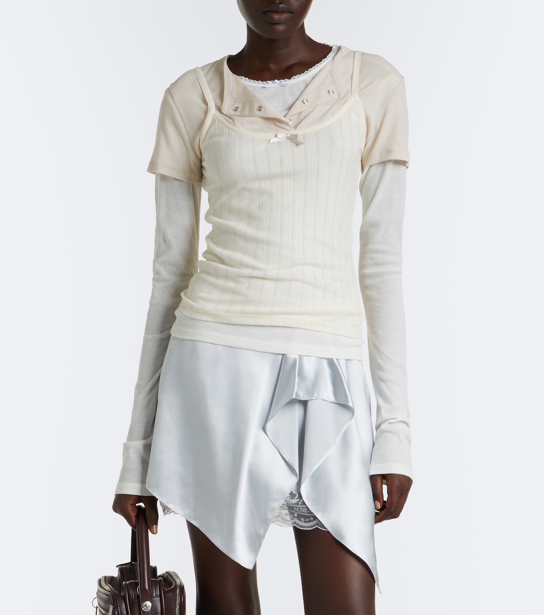 Layered Jersey Top in White - Acne Studios