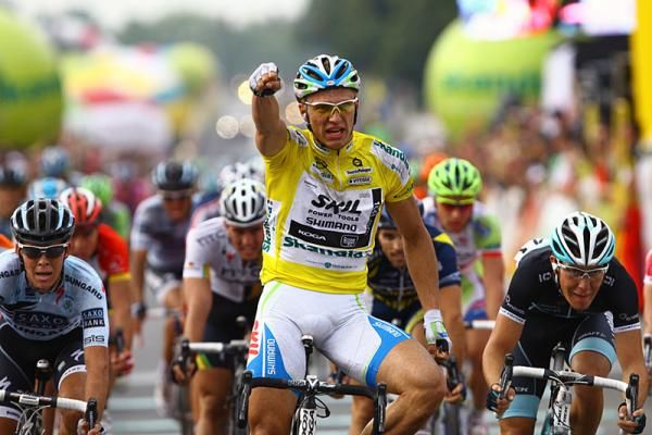 Marcel Kittel (Skil-Shimano) wins stage three in Katowice, the German's third straight stage win.
