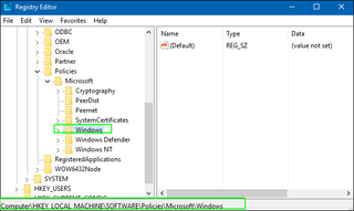 Select Windows in the folder tree on the left under Policies
